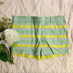 Gap Midi Stretch Striped Citrus Shorts